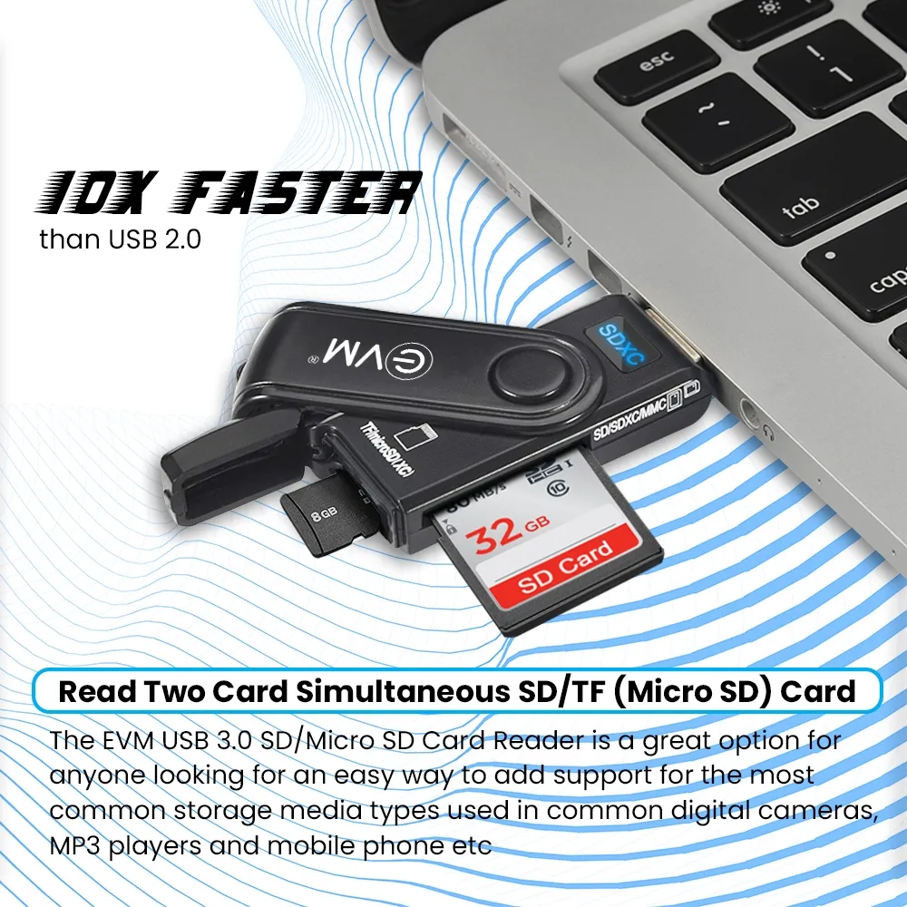 EVM 2 IN 1 Card Reader USB 3.0 view 4